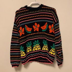 gorgeous black retro / 8bit vibes colorful vintage sweater in great condition!